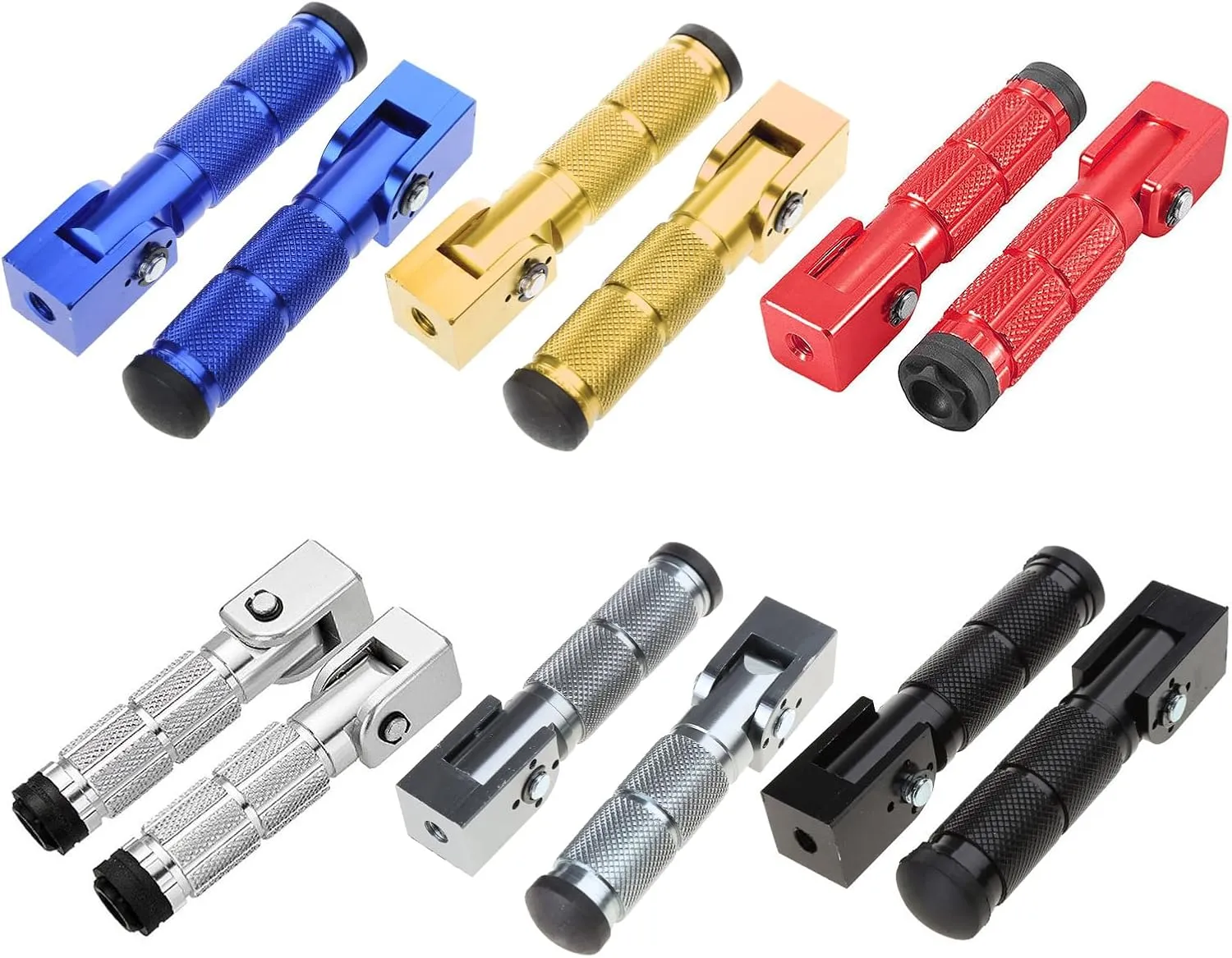 1 Pair Front Rear Footrest Pedal Motorcycle 90° Fixed Folding- Footpegs Modification Accessories Motorcycle Foot Peg Aluminum Alloy