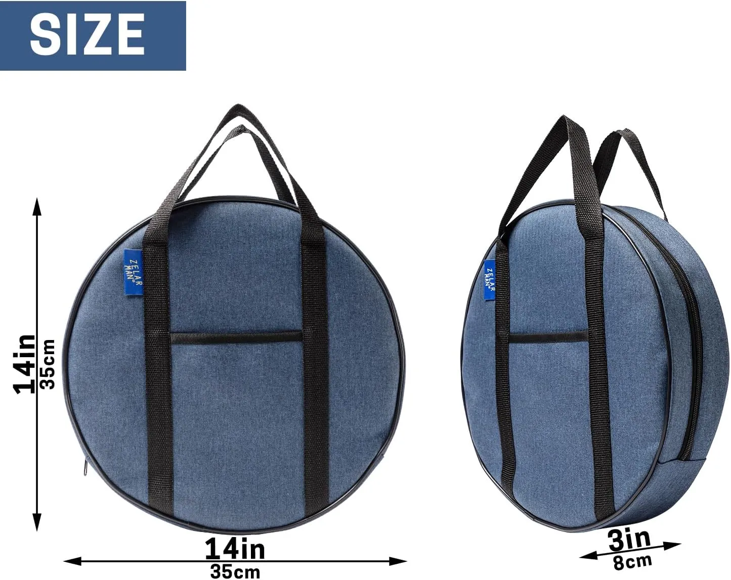 14 Inch Jumper Cable Bag,Tools Cable Bag, Cable Storage Organizer With Exterior Pocket For EV Charging Cables for Electric Vehicles,Extension Cables