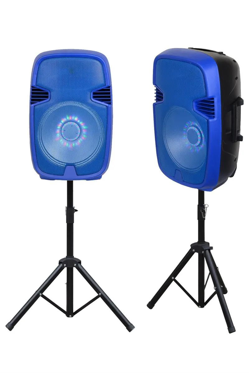 15" Portable Bluetooth DJ Speaker with Stand BC-IQ-3415DBT-BL