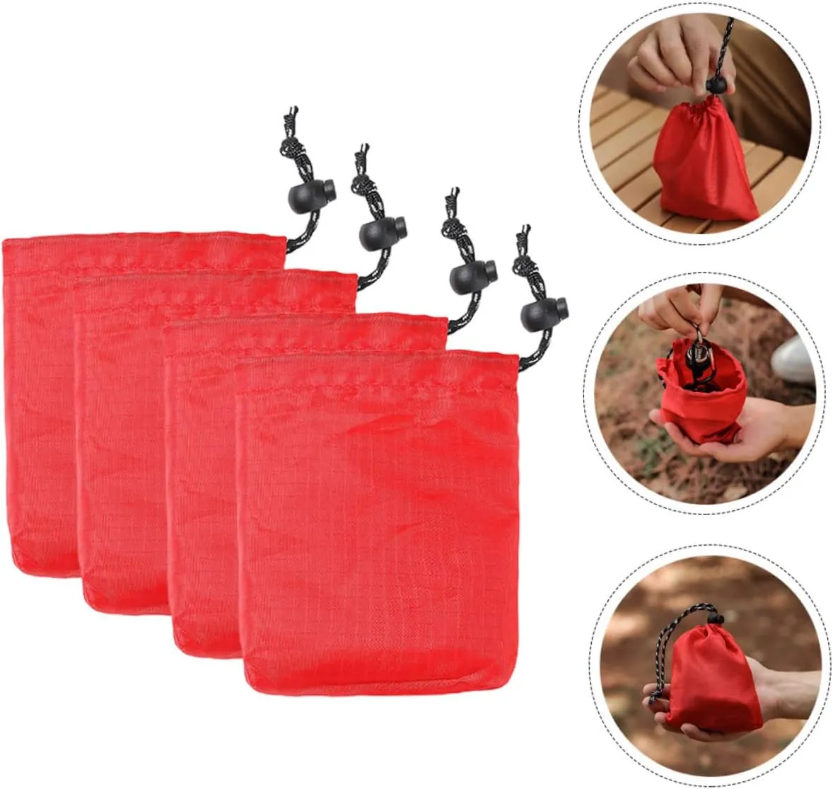 16pcs Portable Drawstring Storage Bags for Small Sundries Lightweight for Family Travel Camping and Home Organization