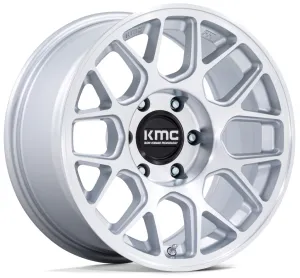 17x8.5 KMC KM730 Hatchet Gloss Silver Machined 6x5.5/139.7 -10mm