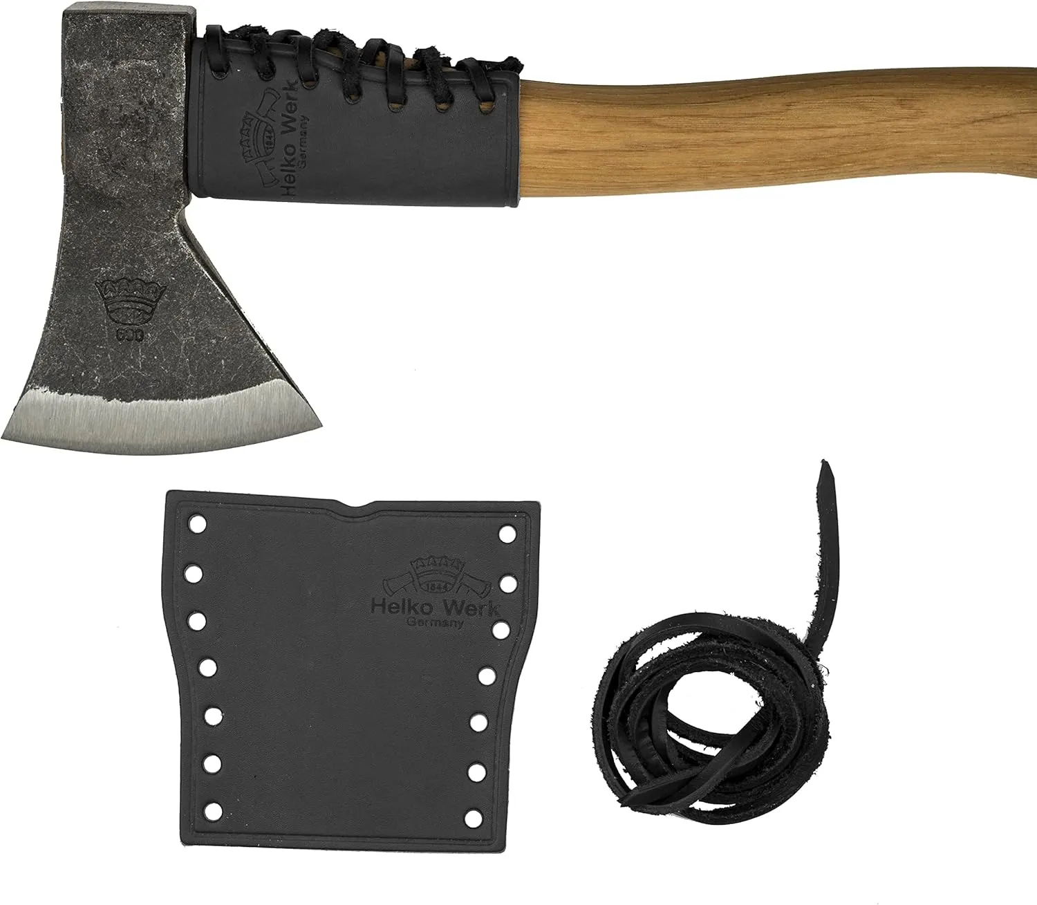 1844 Helko Werk Germany Leather Hatchet Handle Collar - Collar, Protector, and Neck Guard for Small Axe Handles Fits Most Common Size Hatchets Made in USA (Black) #8634, HNA8634