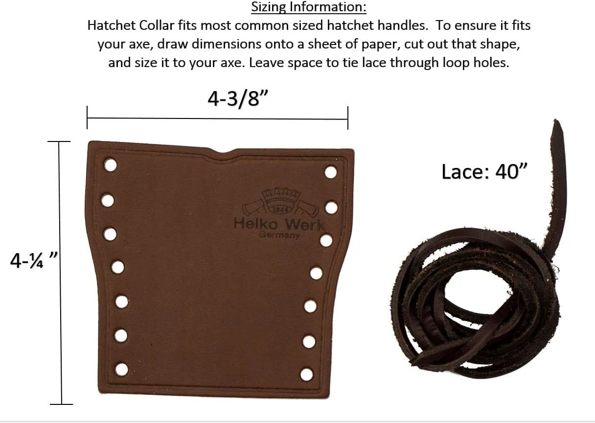 1844 Helko Werk Germany Leather Hatchet Handle Collar - Collar, Protector, and Neck Guard for Small Axe Handles Fits Most Common Size Hatchets Made in USA (Black) #8634, HNA8634