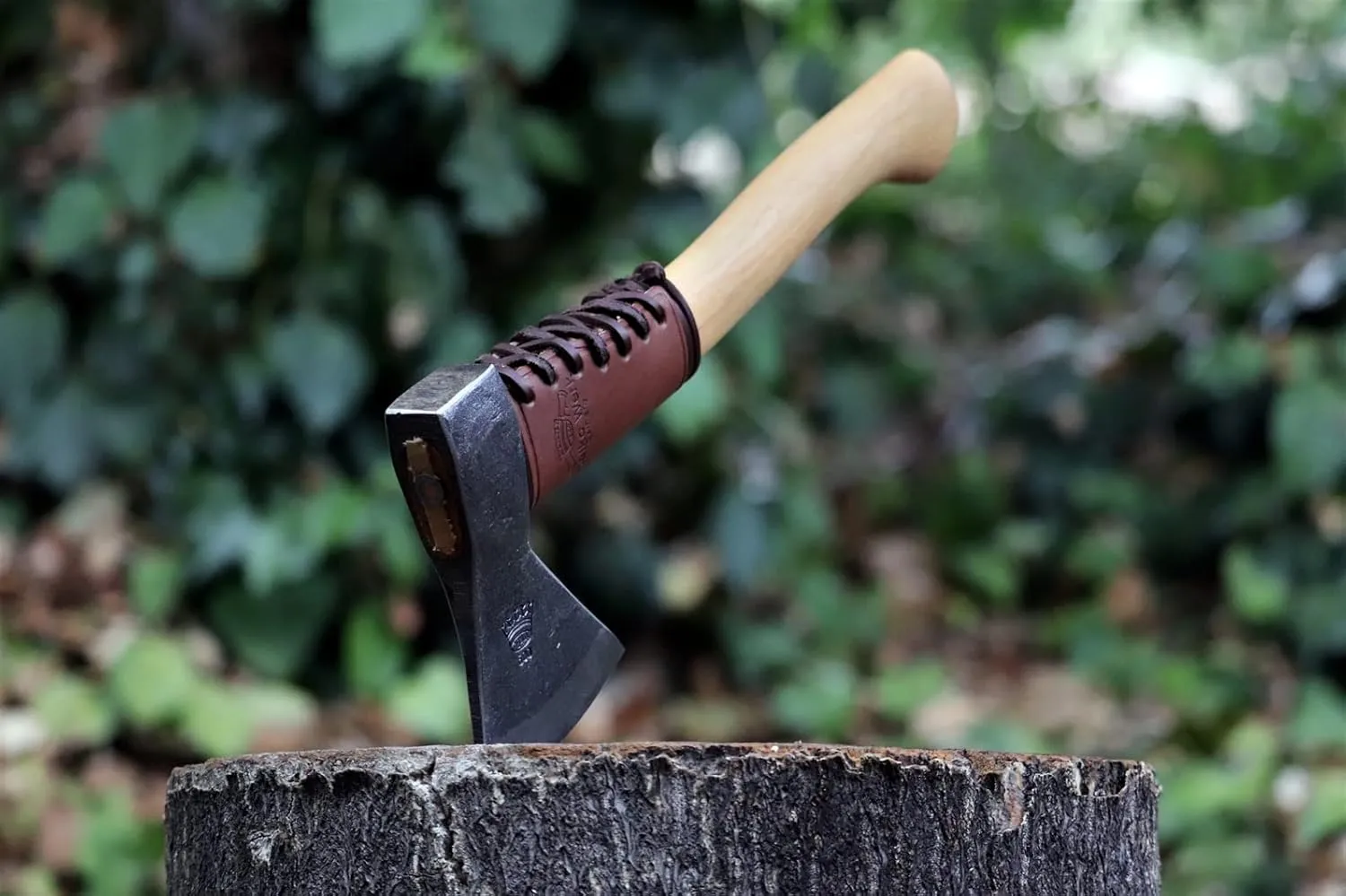 1844 Helko Werk Germany Leather Hatchet Handle Collar - Hatchet Collar, Handle Protector, and Neck Guard - Fits Most Hatchets - Made in USA (Hatchet Collar Brown) #8634