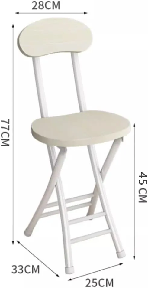 18" Folding Stool with Backrest, Outdoor Travel Stool, Portable Foldable Barstools, for Kitchen/Camping/Fishing/BBQ(Black)