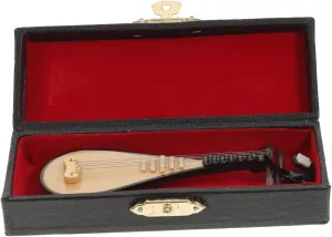 1pc Miniature Pipa Model Unique Small Lute Musical Instrument with Stand Decorative Photo Prop for Dollhouse Display Lightweight and Portable Present
