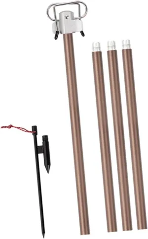 1set Foldable Camping Lantern Stand Double Hooks Portable Outdoor Light Rack for Easy Installation Sturdy Construction for Camping Hiking and Emergency Use