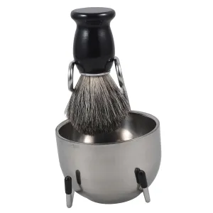 1set Household Shaving Brush Set Men Grooming Kit with Foaming Bowl and Stand Ergonomic Design Reusable Shave Brush for Home Salon and Barber Use