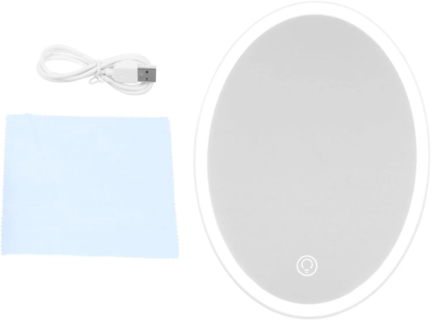 1set Led Makeup Mirror with Touch Control Angle Compact Design USB Rechargeable for Desktop and Travel Use for All Ages