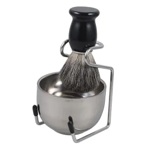1set Male Shaving Brush Kit with Foaming Bowl and Stand Traditional Beard Grooming Men Includes Hair Brush Holder and Shaving Cup