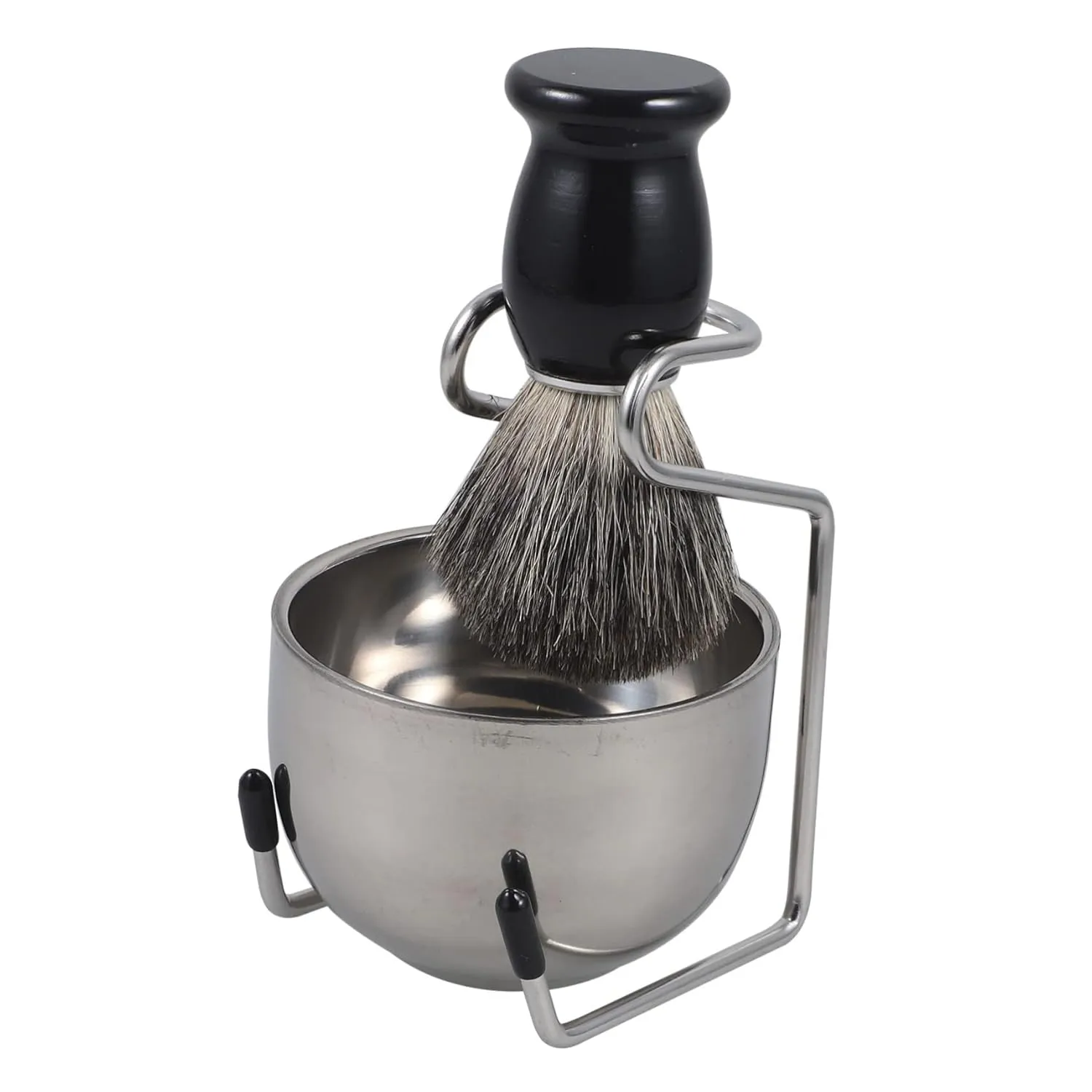 1set Male Shaving Brush Kit with Foaming Bowl and Stand Traditional Beard Grooming Men Includes Hair Brush Holder and Shaving Cup