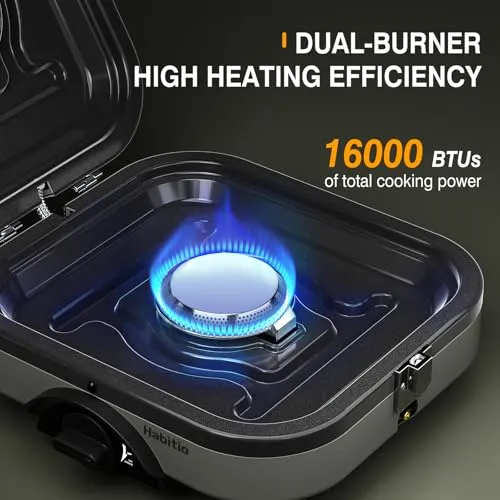 2-Burner Camping Stove Foldable,Portable Propane Camp Stove