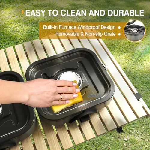 2-Burner Camping Stove Foldable,Portable Propane Camp Stove