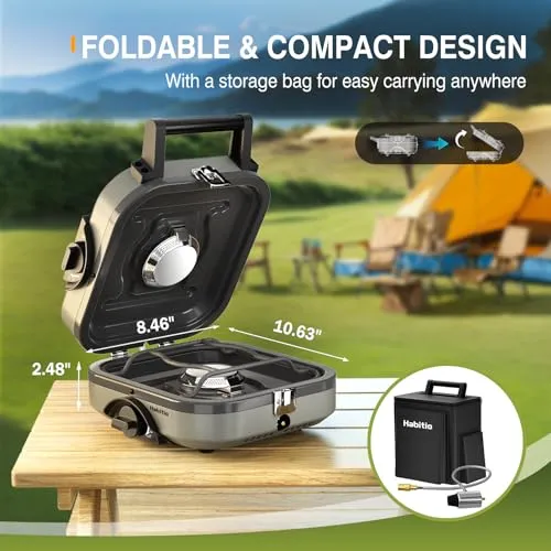 2-Burner Camping Stove Foldable,Portable Propane Camp Stove