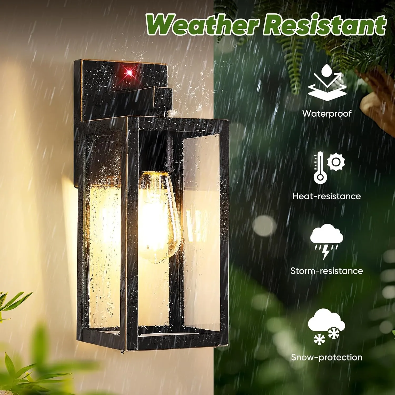 2-Pack Upgraded Motion Sensor Outdoor Wall Lights, Dusk to Dawn Porch Lights Outdoor Wall Sconce Lantern, 3 Lighting Modes Exterior Lighting Fixtures, Bronze Outside Lights for House Front Door Garage