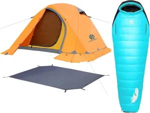 2 PERSON 4 SEASON CAMPING TENT   DOWN SLEEPING BAG
