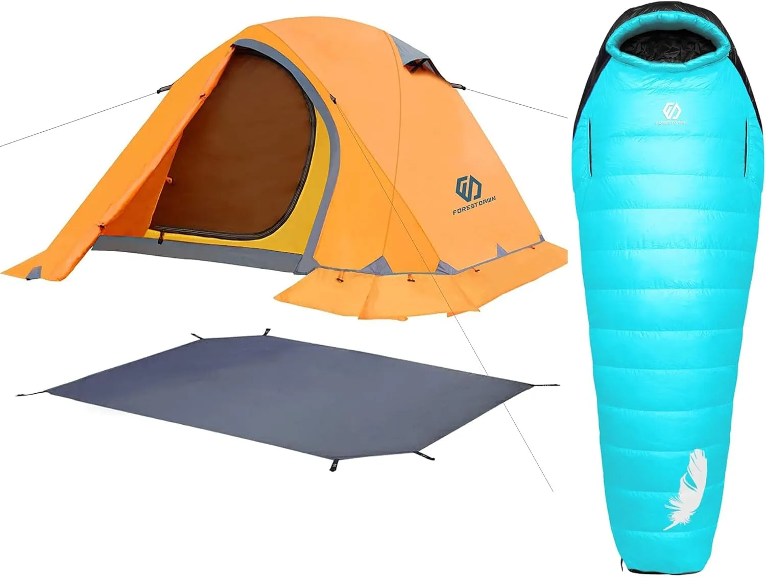 2 PERSON 4 SEASON CAMPING TENT   DOWN SLEEPING BAG