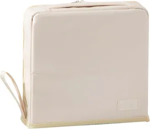 2025 Releveantoe Standing Makeup Bag – Portable, Large Capacity, Stand Up Makeup Bag, Multiple Compartments Keep Makeup And Tools Neatly Sorted (Beige-PU, Only Bag)