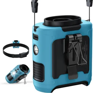 2025 Upgrade Portable Waist Fan Clip on 10000mAh Body Wearable Belt Clip Fan Undershirt Personal Cooling Neck Fans with 5 Speeds Flashlight&Power Bank 40H Cooling For Outdoor Camping Travel (Blue)