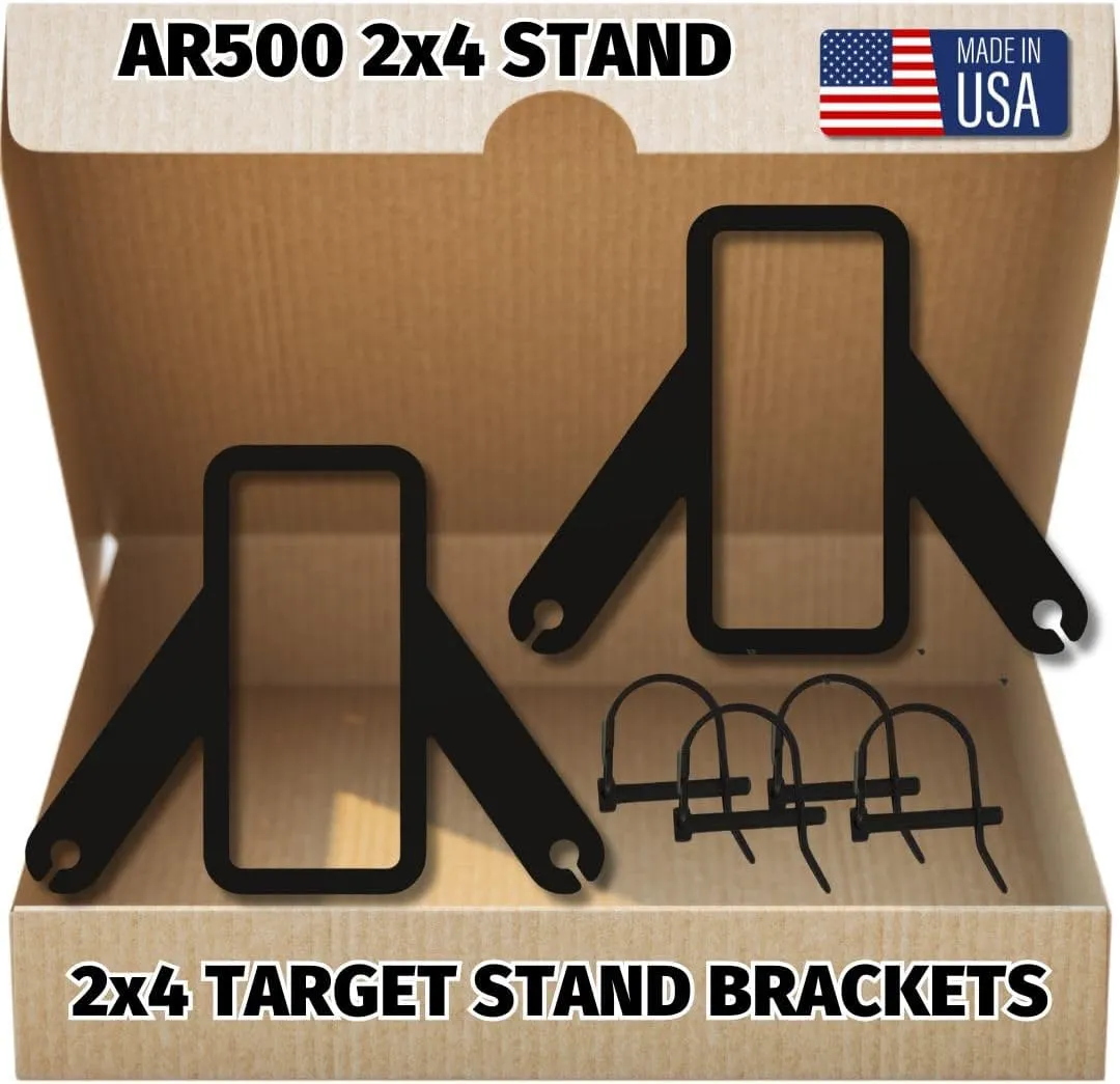 2x4 Target Stand Brackets - Fold for Storage - Zinc Plated AR500 Steel