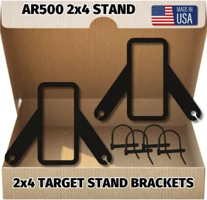 2x4 Target Stand Brackets - Fold for Storage - Zinc Plated AR500 Steel