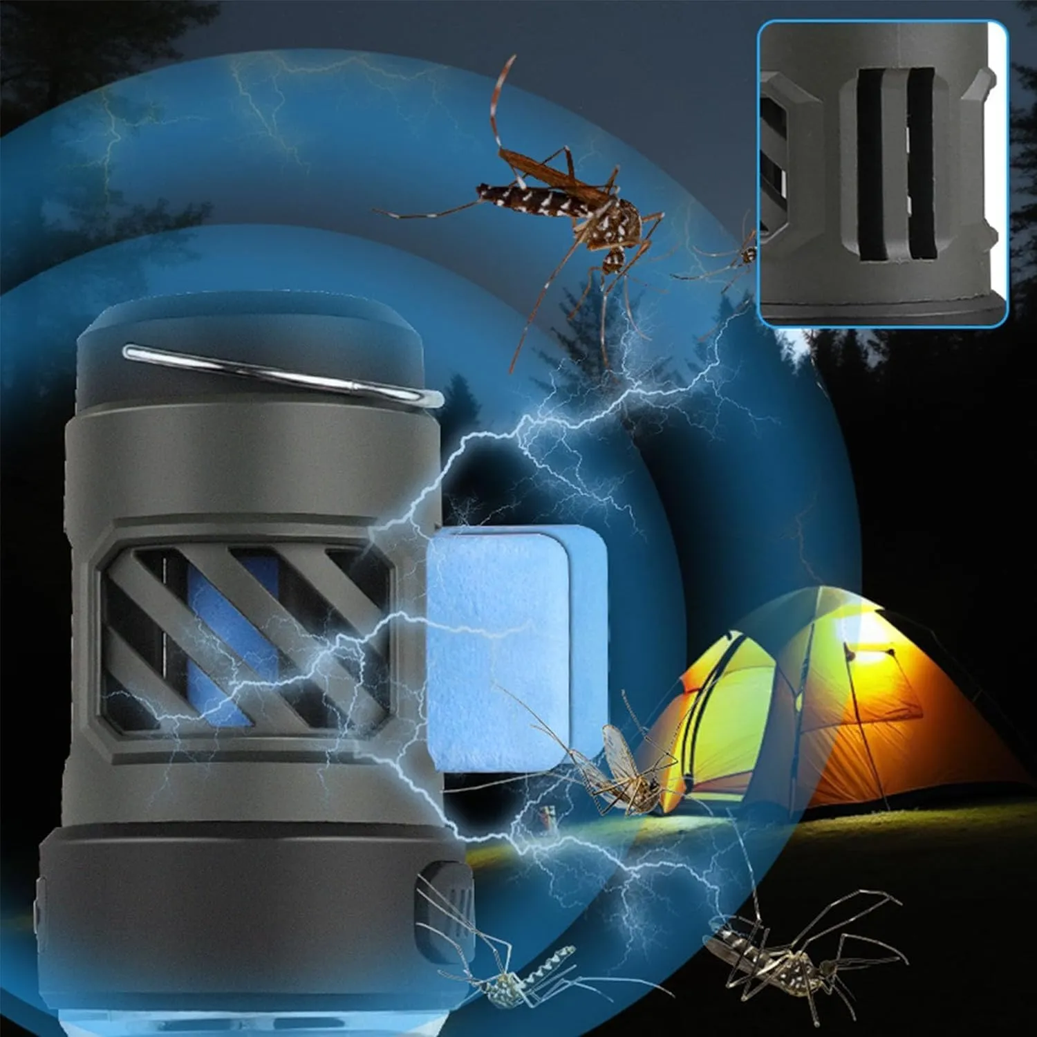 3 in 1 Outdoor Mosquito Repeller Camping Tent Light Lantern Flashlight
