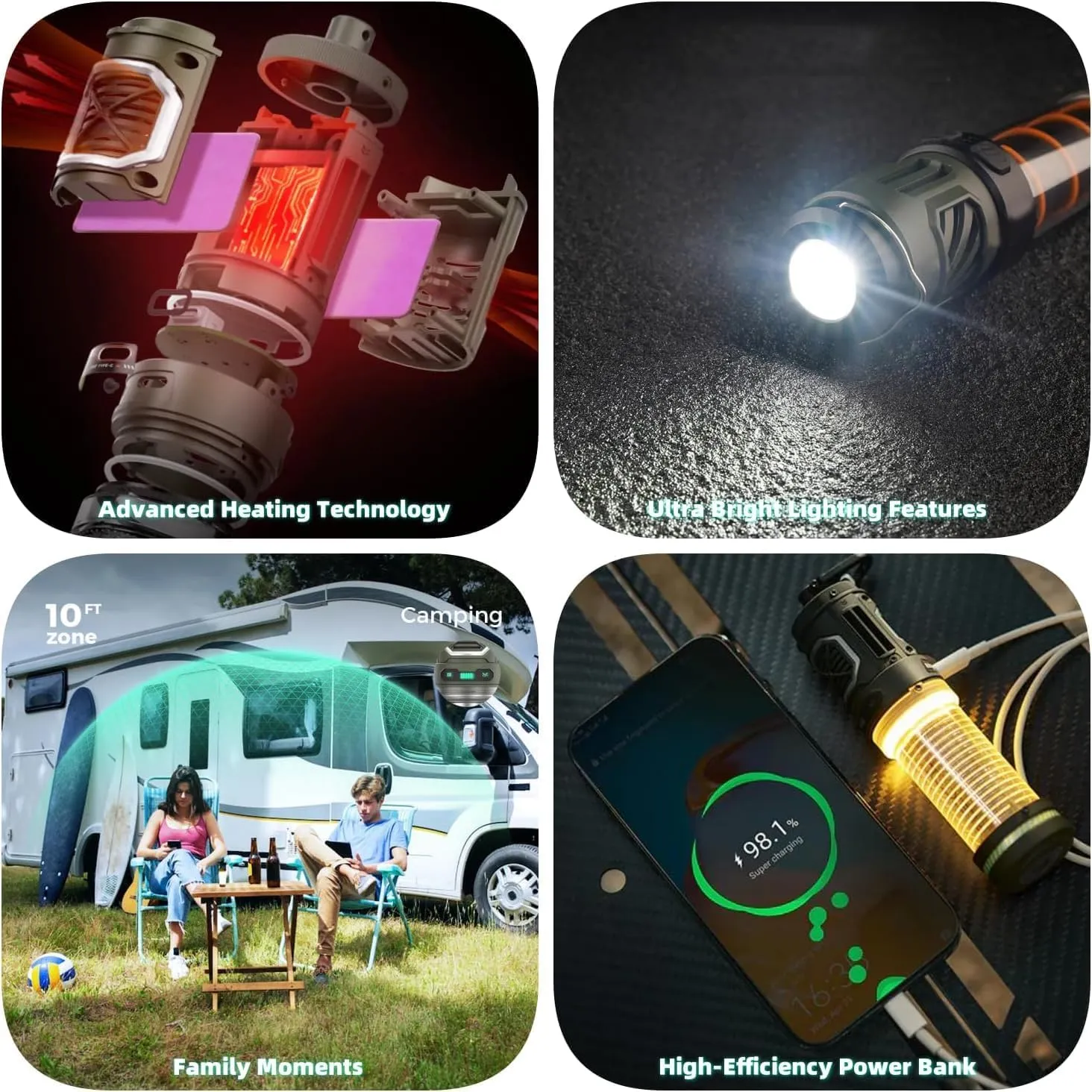 3 in 1 Outdoor Mosquito Repeller Camping Tent Light Lantern Flashlight