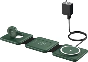 3 in 1 Wireless Charger for iPhone - Foldable Charging Station Travel Charging Dock Compatible with iPhone 16 15 14 13 12 Pro Max Plus Watch & Airpods