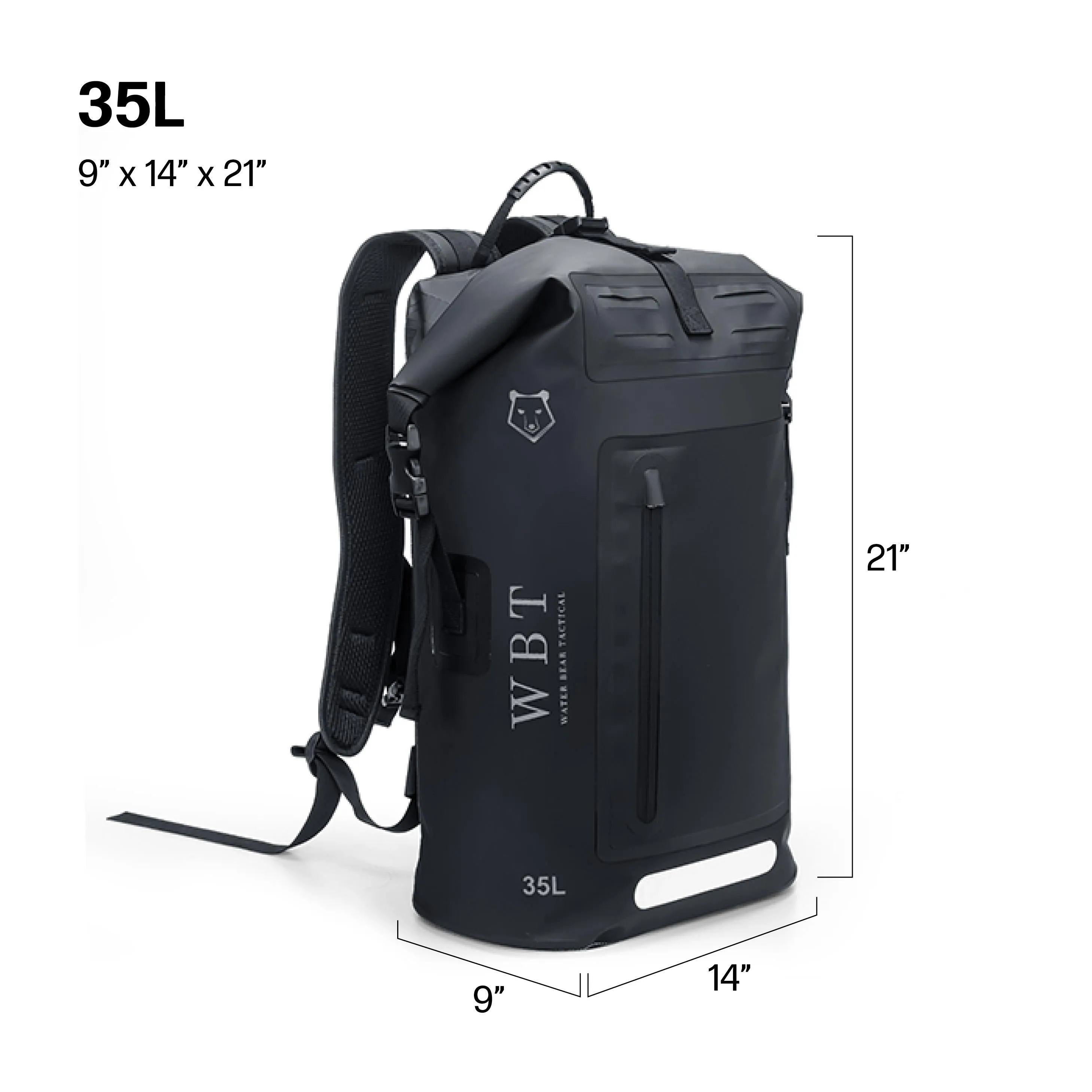 35L Roll Top Waterproof Backpack