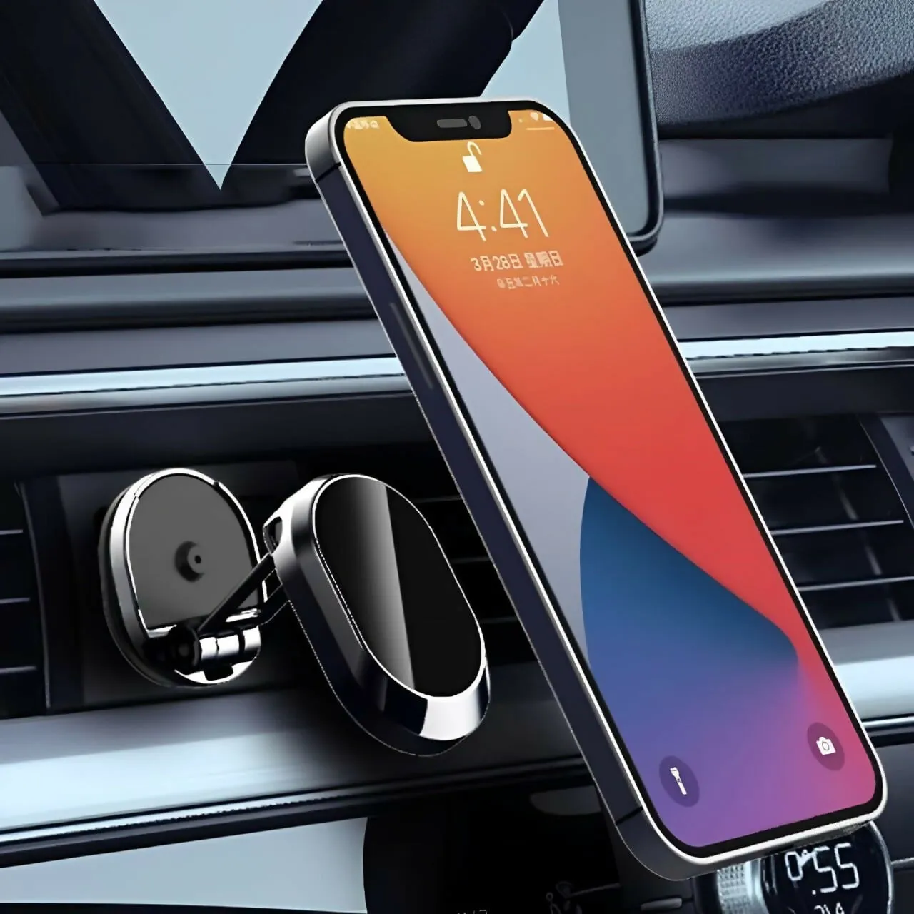 360° Rotating Magnetic Car Phone Holder Foldable Alloy Mount