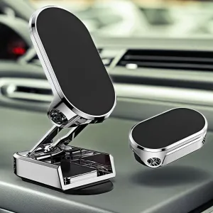 360° Rotating Magnetic Car Phone Holder Foldable Alloy Mount