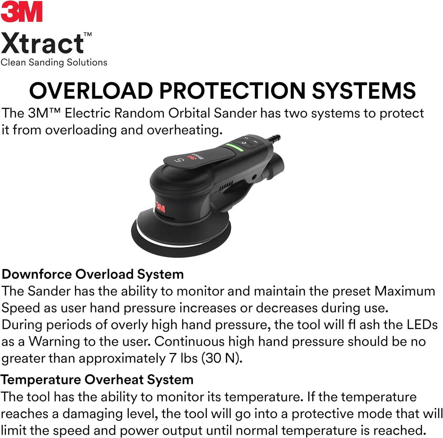 3M Xtract Electric Random Orbital Sander, Ergonomic and Lightweight ROS, 88758, 5 in, Central Vacuum, 3/16 in Orbit, 110V, 350W Motor, Metal Fabrication, Woodworking, Black