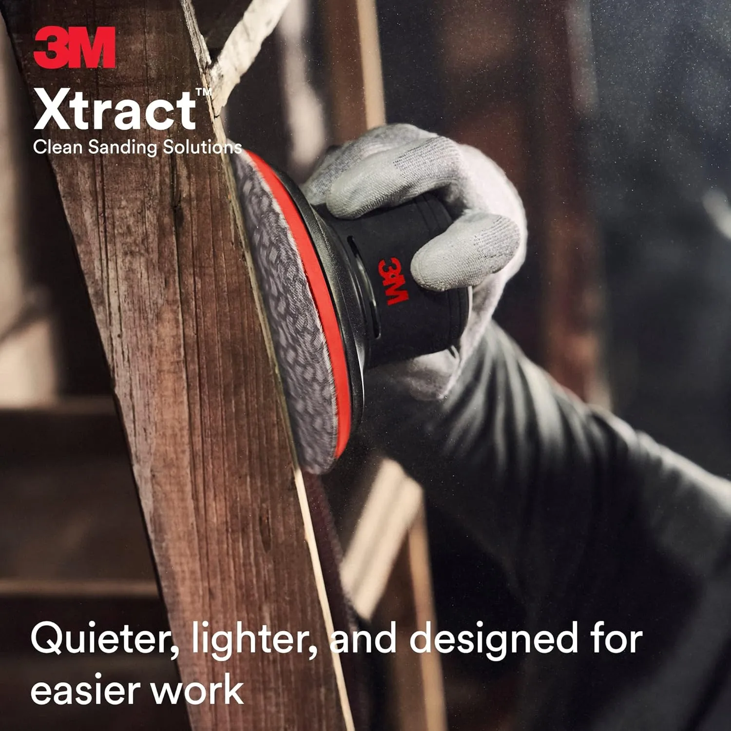 3M Xtract Random Orbital Sander, Pneumatic 88943, 5 in, with Central Vacuum Attachment, 5/16 in Orbit, Ergonomic and Lightweight ROS, .28 HP (209W) Motor