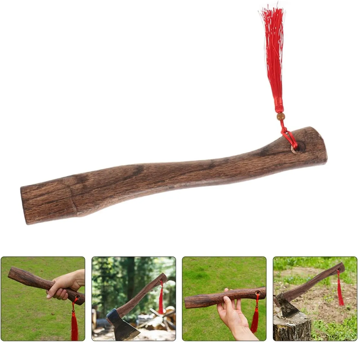 3pcs Wooden Axe Handle Replacement for Hatchets High Hardness Handle for Woodworking Camping Tools and Outdoor Activities Craftsmanship for Cutting Firewood and Logs