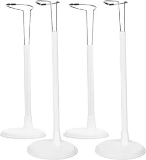 4 Pcs Adjustable Doll Stand, Action Figure Stands, White Doll Stand, Doll Support Stand Holder for 1/6 Dolls Accessories - Two Sizes High