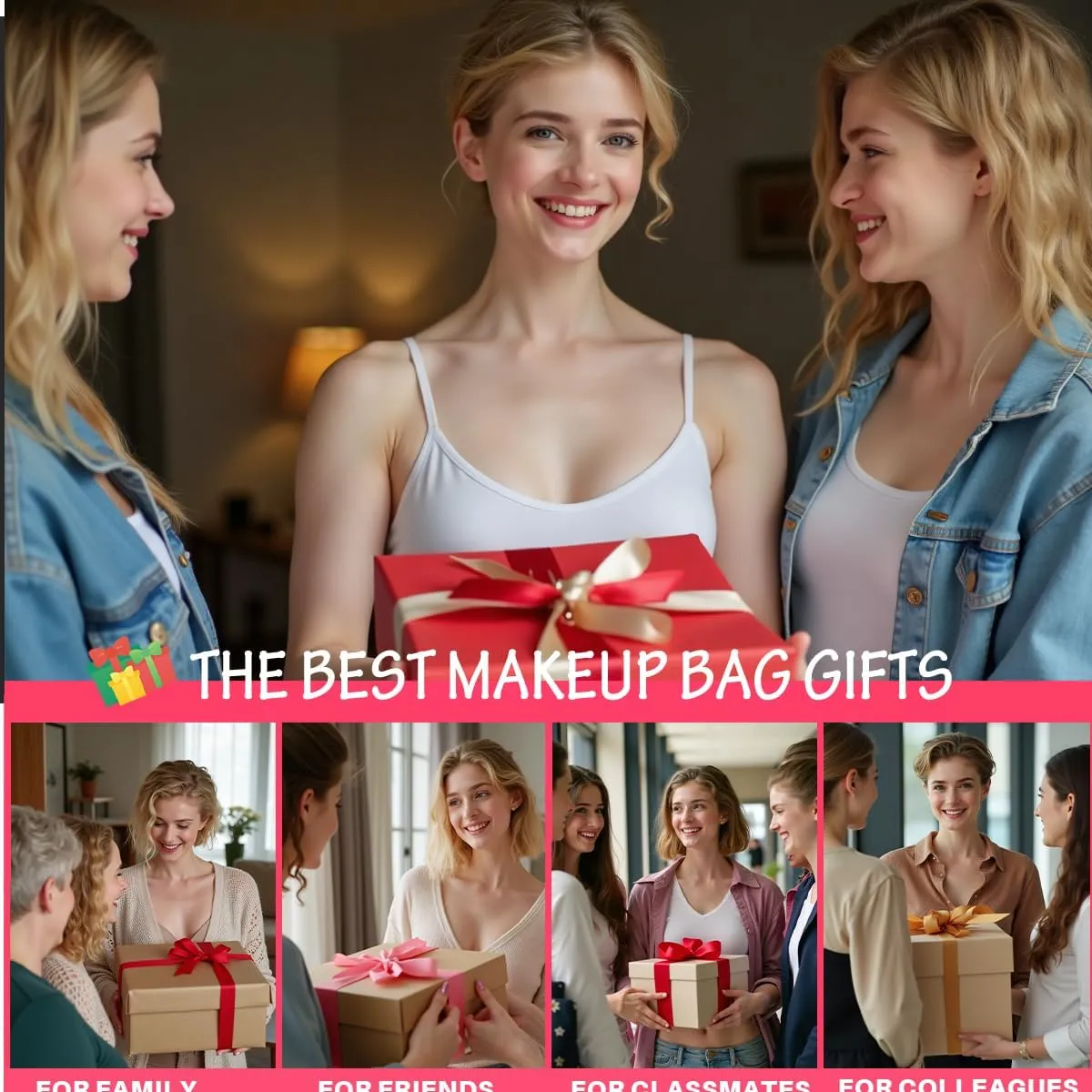 4 Pcs Girls Trip Gifts Girls Weekend Gifts for Women Girls Trip Favors Makeup Bag Cosmetic Bag for Female Lady Girl Daughter Friend Coworker Niece Weekend Bag Vacation Christmas Birthday