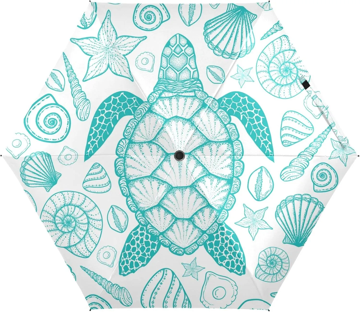 5 Folding Compact Pocket Windproof Umbrella, 6 Ribs Ultra-Light Foldable Vinyl Parasol, Mini Anti-UV Travel Umbrella