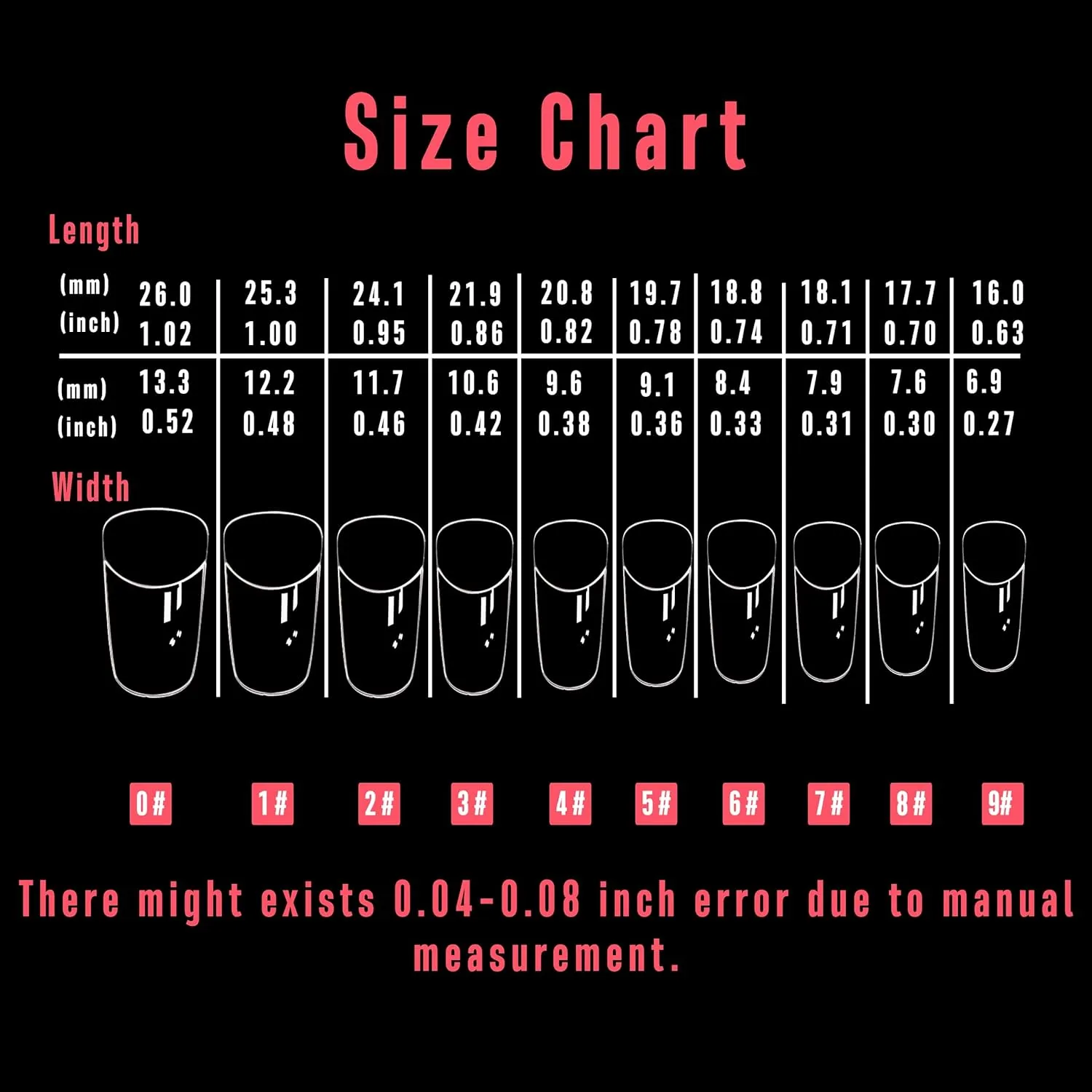500 pcs Hawk Curved Transparent Clear Cystal Extra Super Extreme Deep Curve Half Cover Short Square Tapered Eagle Claw False Nail Extension Tips Acrylic Nail 10 Sizes Bag Packaging