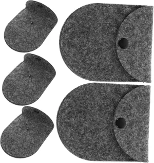 5pcs Felt Purse Mini Coin Bag Buckle Key Storage Bag for Women Stylish Lightweight Coin Purse for Lady Girls