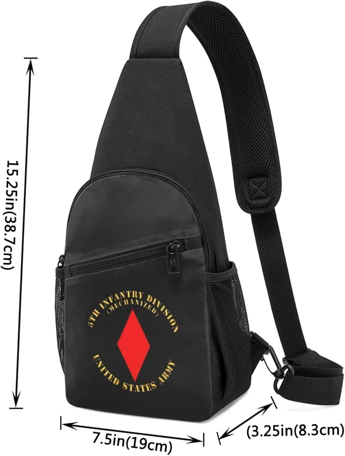 5th Infantry Division Unisex Chest Bag Lightweight Crossbody Shoulder Bag Travel Pocket