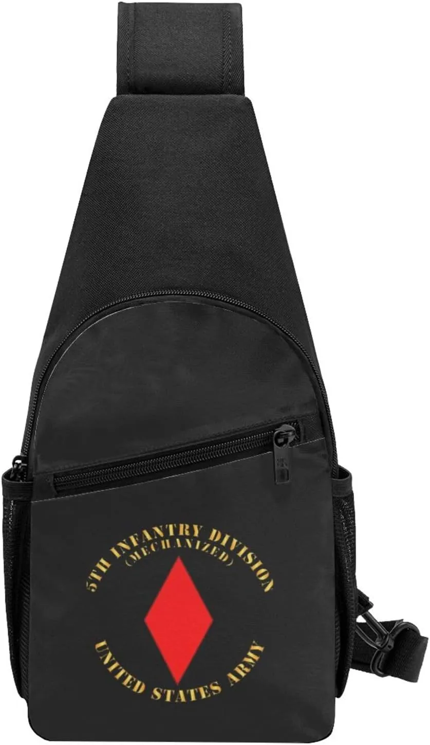 5th Infantry Division Unisex Chest Bag Lightweight Crossbody Shoulder Bag Travel Pocket