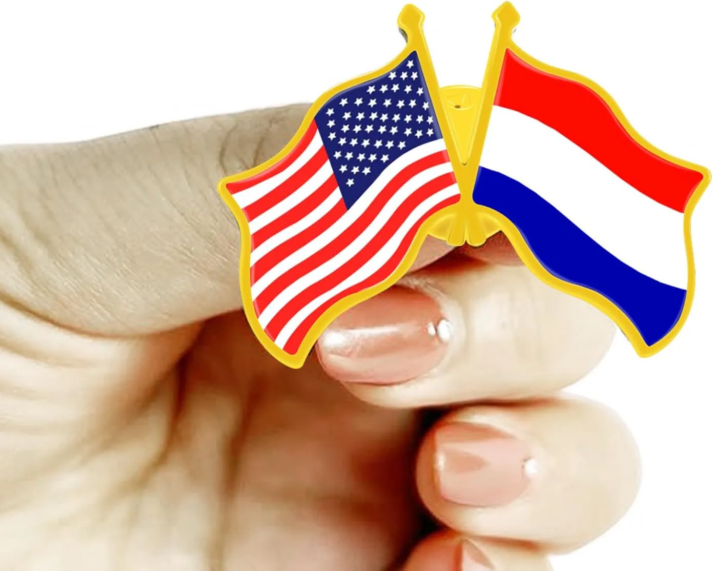 6/12/50/100 Pack -American Netherlands Friendship Flag Pins Bulk -1.4” Metal US USA Dutch Lapel Pins Badge Button Souvenir