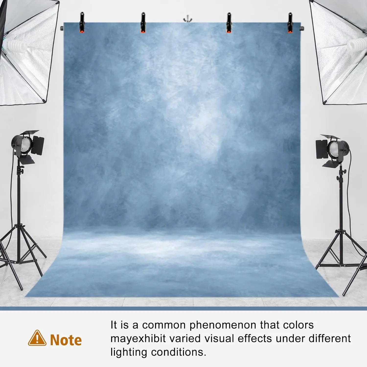 6.5 x 5ft T-Shaped Backdrop Stand with Abstract Light Blue 6.5 x 5ft Professional Photography Backdrop,Adjustable Backdrop Stand Kit with 4 Spring Clamps,Portable Handbag (2 in 1)