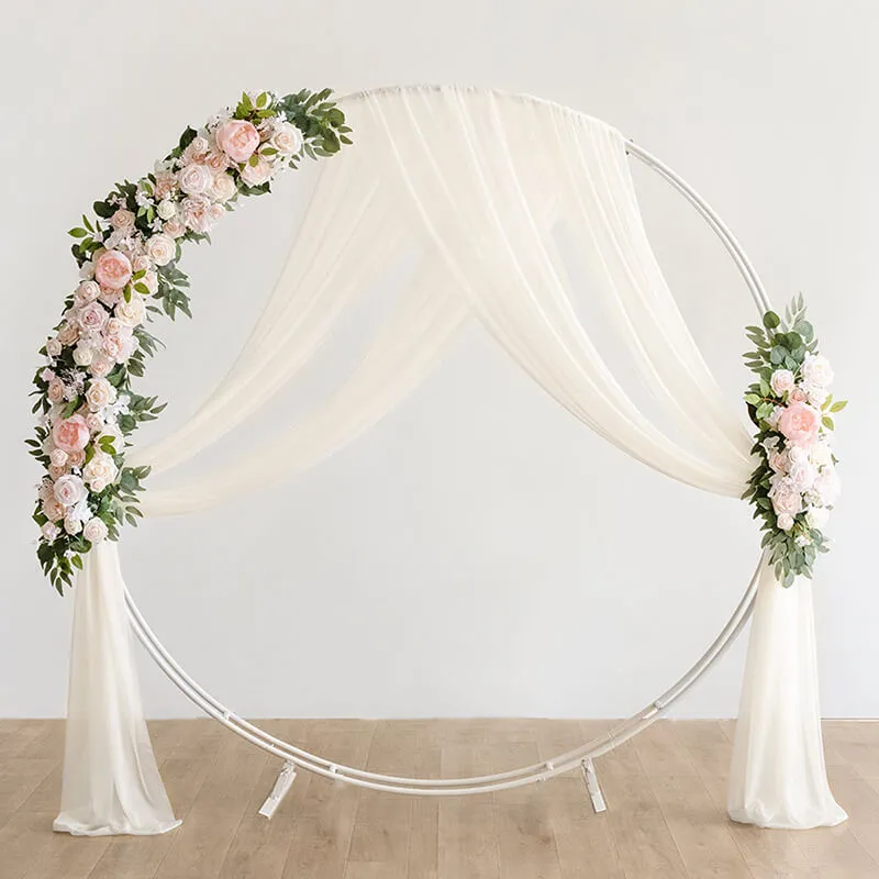 6.5ft Gold Wedding Arch Backdrop Stand Double Layer Round Stand Party Decoration