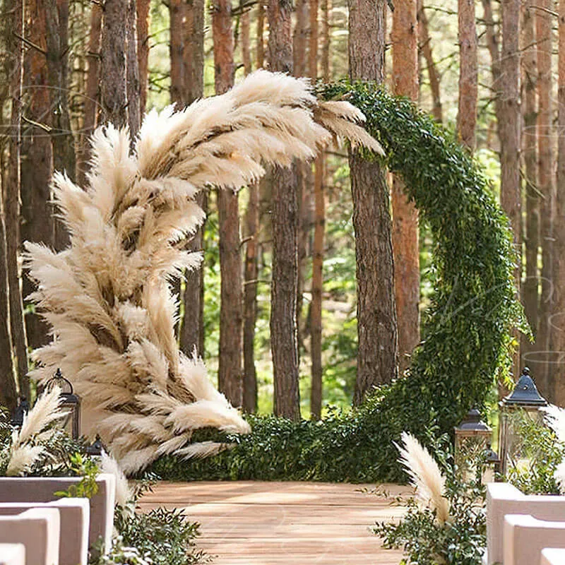 6.5ft Gold Wedding Arch Backdrop Stand Double Layer Round Stand Party Decoration
