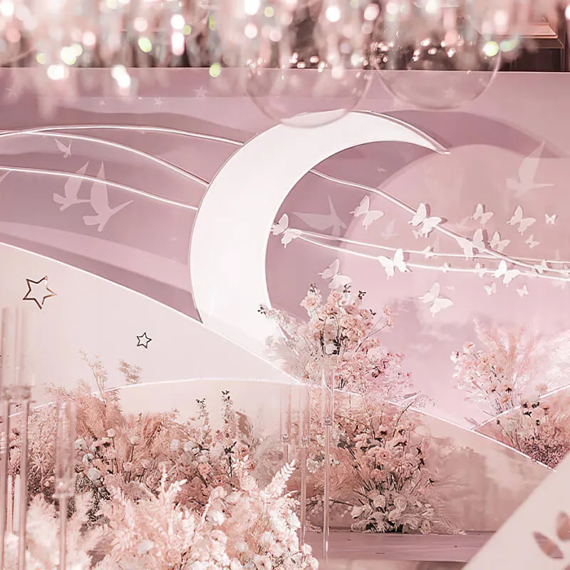 6.5ft Portable Crescent Moon Shape Stand for Baby Showers & Birthday & Wedding Events