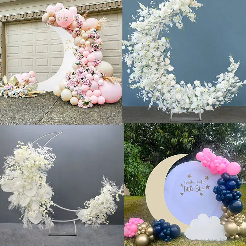 6.5ft Portable Crescent Moon Shape Stand for Baby Showers & Birthday & Wedding Events