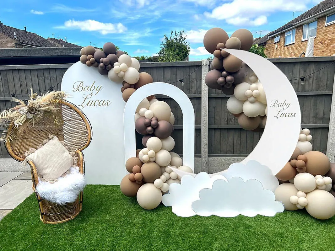 6.5ft Portable Crescent Moon Shape Stand for Baby Showers & Birthday & Wedding Events