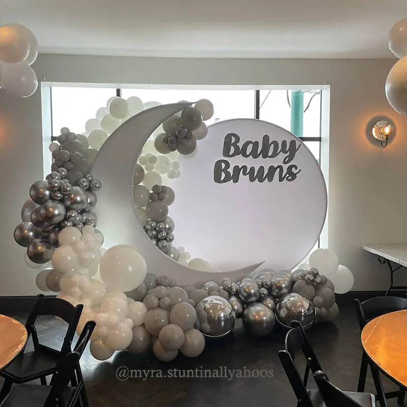 6.5ft Portable Crescent Moon Shape Stand for Baby Showers & Birthday & Wedding Events