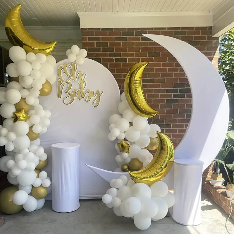 6.5ft Portable Crescent Moon Shape Stand for Baby Showers & Birthday & Wedding Events
